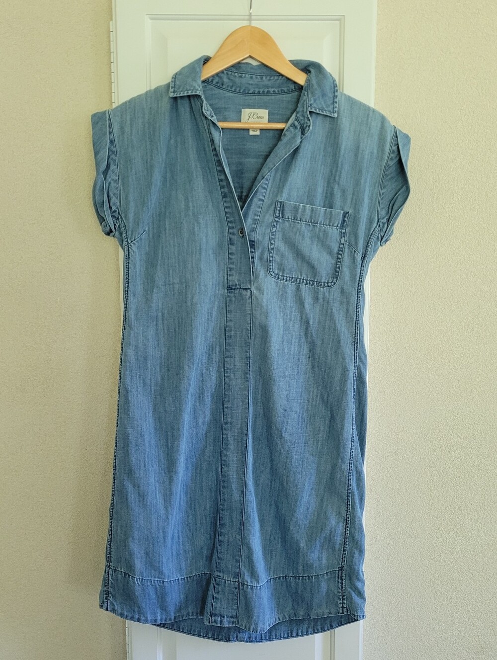 J.Crew Chambray Cuffed Sleeve Shirt Dress Size XXS - Picture 2 of 5